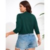 Women's Tie Front 3/4 Sleeve Rib Knit Bolero Open Front Cardigan Sweaters Shrug - 4 of 4