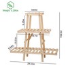 iMountek"3-Tier Wooden Plant Stand, Triangle Ladder Design, 82lbs Max Load for Indoor & Outdoor Display"Wooden - 2 of 4