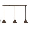 Toltec Lighting Any 3 - Light Chandelier in  Bronze with 7" Bronze Cone Metal Shade Shade - 2 of 2