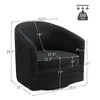 Costway Modern Swivel Barrel Chair Upholstered Velvet Armchair with Metal Base - 2 of 4