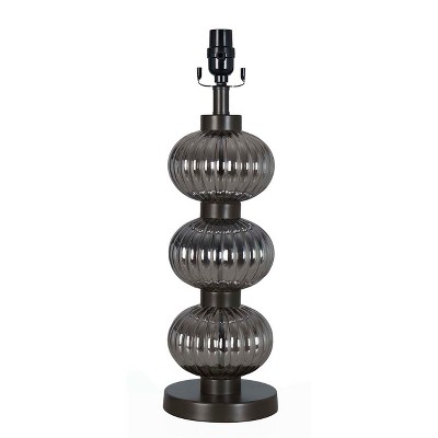 Large Smoke Ribbed Glass Table Lamp Gray - Threshold™