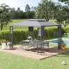 Outsunny 13' x 10' Patio Gazebo Outdoor Canopy Shelter with Double Vented Roof, Storage Shelves, Steel Frame for Lawn, Backyard and Deck - 3 of 4