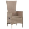 vidaXL Patio Chairs, Set of 2, Poly Rattan in Beige, Reclining Armchair with Cushions, Weather-Resistant, Comfortable - 2 of 4
