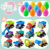 Joyfy 12  Packs Prefilled Easter Eggs with Car Truccks Toys for Kids Classroom Exchange Gift Easter Party Favors - 2 of 4