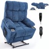 Oversized Chenille Power Lift Recliner Chair with Heat & Massage, Dual Motor Infinite Position, 8-Point Vibration, Lumbar Heating, Cup Holders - 2 of 4