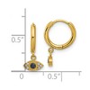 Chisel Stainless Steel Yellow IP-plated Blue and White Zircon Evil Eye Dangle Hinged Hoop Earrings - 4 of 4