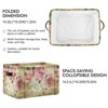 Aoibox Vintage Shabby Chic Rose Floral Foldable Storage Box Organizer Bin with Handles for Home Closet Bedroom - 3 of 4
