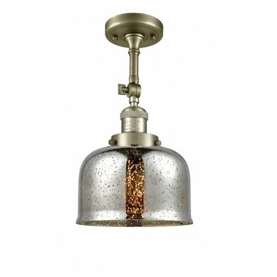 Bell - 1 Light Semi-Flush Mount In Industrial Style-14 Inches Tall and 8 Inches Wide