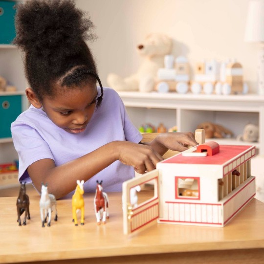 Buy Melissa Doug Take Along Show Horse Stable Play Set With