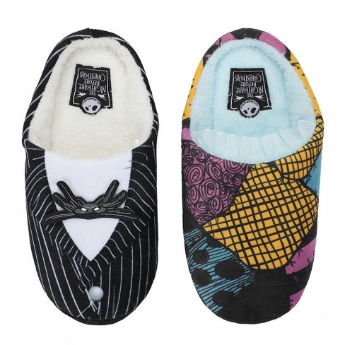 Women's The Nightmare Before Christmas Pull-on Slipper Socks With Grippers  - Black/white 4-10 : Target