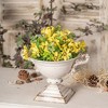 Vintage Decorative Metal Urn, Elegant Distressed Finish Flower Pot, Urn with Ornate Handles, 1pc - 3 of 4