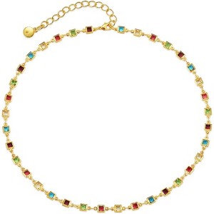 Gold Beaded Choker Necklace 18K Plated Dainty Chain for Women - 1 of 4