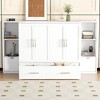 Whisen Modern Design Murphy Bed, Folded into a Cabinet with Shelves, Drawers and USB Ports - 3 of 4