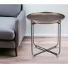 HomeRoots 21" Bronze and Gray Steel Round Cross Legs End Table - 2 of 4