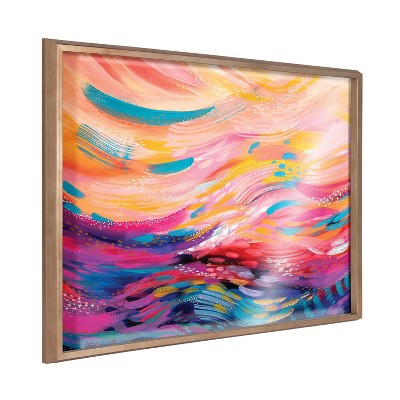 Kate and Laurel Blake BrushStrokes 90 Framed Printed Art by Jessi Raulet of Ettavee, 24x32, Gold