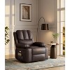 Oversized Leather Power Recliner Chair with Massage, Heat, and 360-Degree Swivel, Featuring USB Ports and Side Pockets, Large 27-Inch Seat Width - 4 of 4