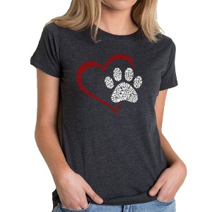 LA Pop Art Paw Heart - Women's Premium Blend Word Art T-Shirt - 1 of 4