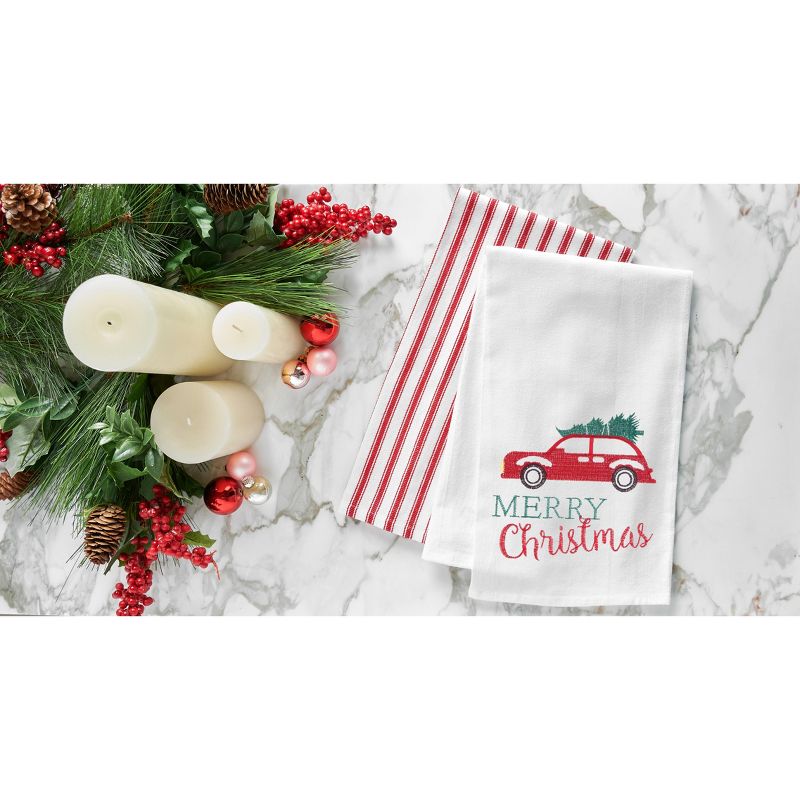 C&F Home Holiday Car Cotton Flour Sack Kitchen Towel Set of 2, 3 of 5