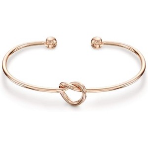 14K Gold Plated Eternal Love Knot Infinity Symbol Bangle Adjustable Bangle - 1 of 4