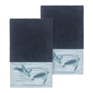 Linum Home Textiles 100% Turkish Cotton MIA Embellished Towel Set - 1 of 2