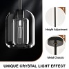 BAOURE 5.11" Black Crystal Pendant Light Fixture,Modern Kitchen Pendant Light Over Island,Indoor Crystal Mini Hanging Lighting for Kitchen Dining Room - 3 of 4