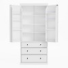 Kumasinova 77"Farmhouse Kitchen Pantry Cabinet,Freestanding Storage Cabinet with Door-Mounted Shelves,4-Tier Pantry with 3 Drawers - 2 of 4