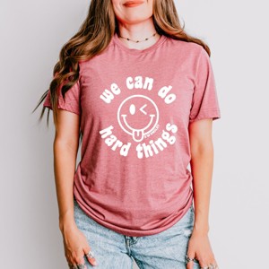 Simply Sage Market S.W.Smiley We Can Do Hard Things Smiley Face Short Sleeve Tee - 1 of 4