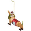 Northlight Dachshund Dog with Santa Hat Glass Christmas Ornament  - 5.75" - 3 of 4
