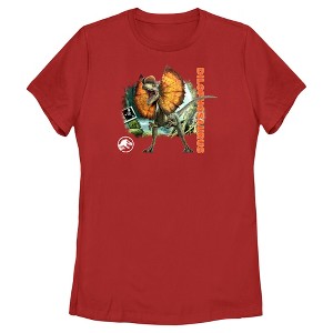 Women's Jurassic World: Dominion Dilophosaurus Dinosaur in the Wild T-Shirt - 1 of 4