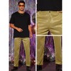 Lars Amadeus Men's Straight Leg Party Nightclub Glitter Metallic Dress Trousers - 4 of 4