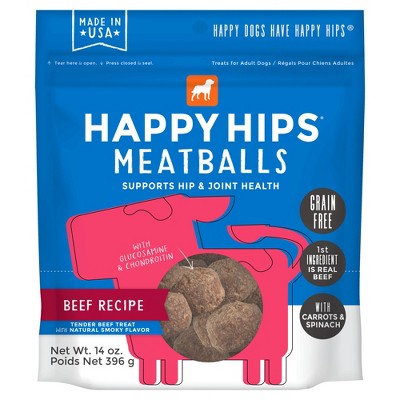 Happy Hips Meatballs Grain-Free Beef Dog Treats - 14oz