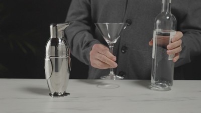Penguin Shaped Stainless Steel Cocktail Shaker with Strainer, 17 oz