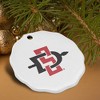 San Diego State University Primary Logo Porcelain Scalloped Holiday Christmas Tree Ornament  2.8" (7.1 cm) - 4 of 4