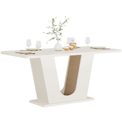 Tribesigns 55.12" Rectangular Dining Table with U-Shaped Base