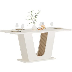 Tribesigns 55.12" Rectangular Dining Table with U-Shaped Base - 1 of 4