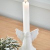 tag Angel Led Taper Candle Holder White Ceramic for Christmas 3x2.75x3 in Decorative Taper Holders - 2 of 2
