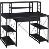 Grungis Office Desk with Open Shelves and Hutch,Computer Desk with 1 Drawer for Home Office,Company - 2 of 4