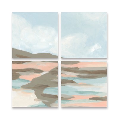 Trademark Fine Art June Erica Vess  Soft Shoals II 4 Piece Panel Set Art