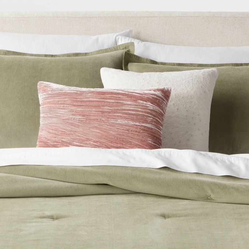 14&#34;x20&#34; Luxe Velvet Oblong Decorative Pillow Mauve - Threshold&#8482;, 3 of 6