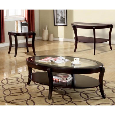 Jallenex Oval Glass Top Occasional Table Collection - HOMES: Inside + Out