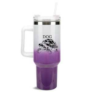 100 North Turtle Dog Elden Meme Ring Video Game Wrap-Around 40 Oz. Stainless Steel Water Bottle Coffee Mug, Spill & Leak Resistant, Travel Tumbler - 1 of 4