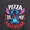 Women's - Lilo and Stitch - Pizza Is My Valentine Short Sleeve Graphic T-Shirt - 2 of 4
