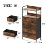 Tall Bedroom Dresser, Vertical Dresser with 5 Fabric Drawers and 2 Open Shelves, Living Room Chest of Drawers with Hanging Racks for Small Spaces - 2 of 4