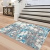 Modern Abstract Rug Machine Washable Throw Rug Boho Chic Abstract Watercolor Design Area Rug - 2 of 4