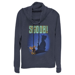 Juniors Womens Scooby Doo Dog Shadow Cowl Neck Sweatshirt - 1 of 3