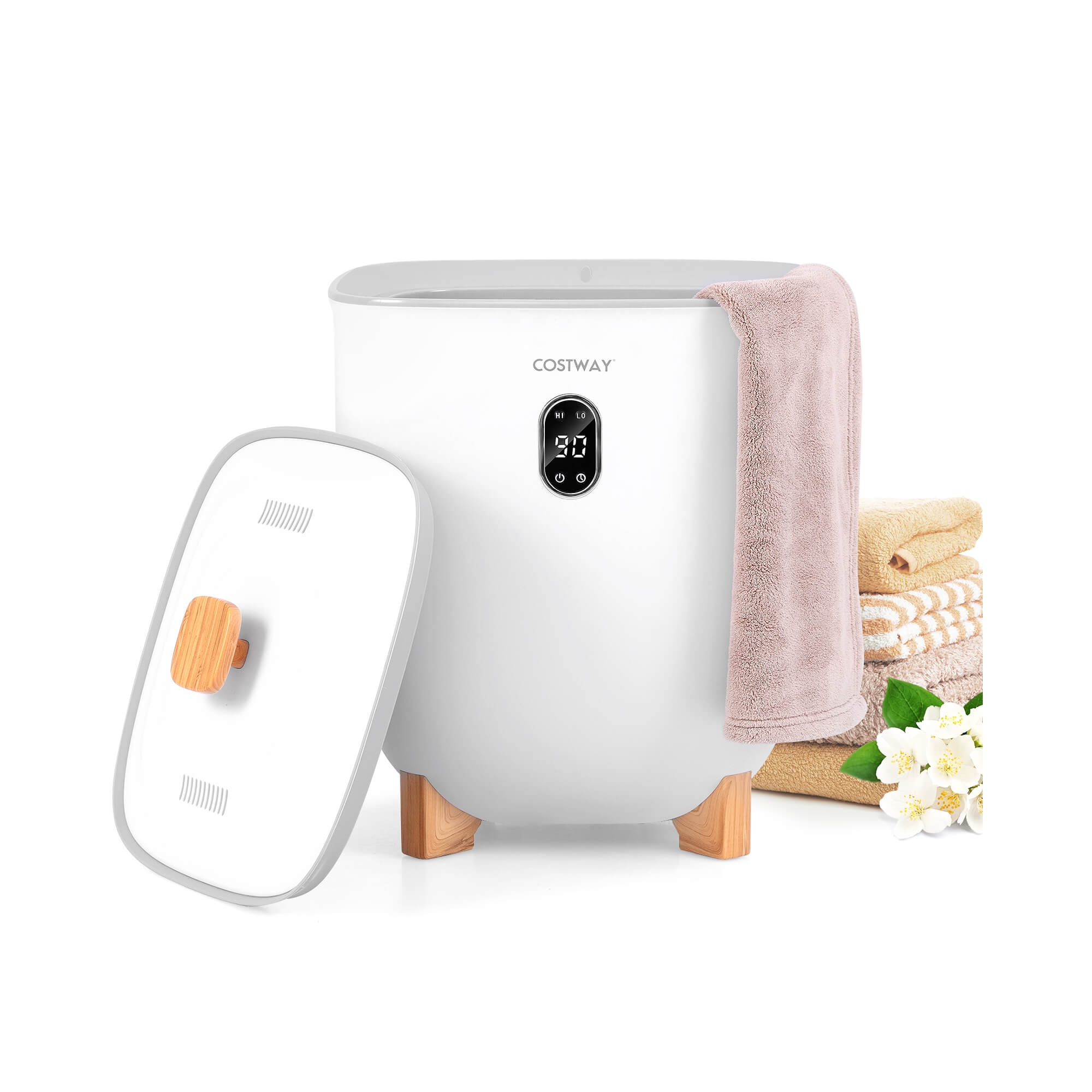 Costway Towel Warmer for Bathroom with 2 Heat Levels Timer Auto Shut off Towel Heater