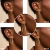 14K Real Gold Plated Hoop Earrings - 925 Sterling Silver Posts, Hypoallergenic & Nickel Free Lightweight Hoops (13-60mm) - 4 of 4