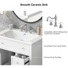 30-Inch Bathroom Vanity with Sink Top Bathroom Vanity Cabinet with Door and Two Drawers MDF Boards Solid Wood One Package White - 4 of 4