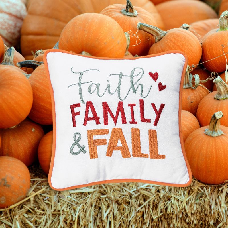 C&F Home 10" x 10" Faith, Family and Fall Embroidered Throw Pillow, 5 of 9