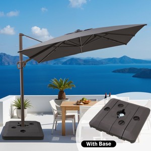 Crestlive Products 9x11FT Cantilever Umbrella UV30+ Outdoor 360 Degree Rotation Offset Umbrella 6 Heights Adjustable with Base - 1 of 4